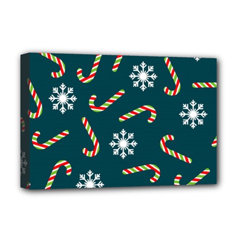 Christmas Seamless Pattern With Candies Snowflakes Deluxe Canvas 18  X 12  (stretched) by Ket1n9