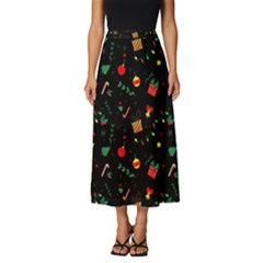 Christmas Pattern Texture Colorful Wallpaper Classic Midi Chiffon Skirt by Ket1n9