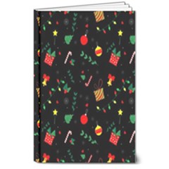 Christmas Pattern Texture Colorful Wallpaper 8  X 10  Hardcover Notebook by Ket1n9