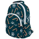 Christmas Seamless Pattern With Candies Snowflakes Rounded Multi Pocket Backpack View1