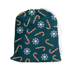 Christmas Seamless Pattern With Candies Snowflakes Drawstring Pouch (2xl) by Ket1n9