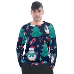 Colorful Funny Christmas Pattern Men s Long Sleeve Raglan T-shirt