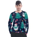 Colorful Funny Christmas Pattern Men s Long Sleeve Raglan T-Shirt View1