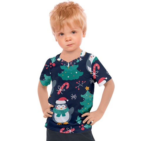 Colorful Funny Christmas Pattern Kids  Sports T-shirt by Ket1n9