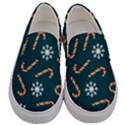 Christmas Seamless Pattern With Candies Snowflakes Men s Canvas Slip Ons View1