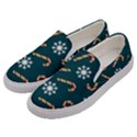 Christmas Seamless Pattern With Candies Snowflakes Men s Canvas Slip Ons View2