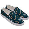 Christmas Seamless Pattern With Candies Snowflakes Men s Canvas Slip Ons View3