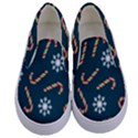 Christmas Seamless Pattern With Candies Snowflakes Kids  Canvas Slip Ons View1