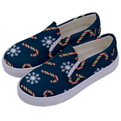 Christmas Seamless Pattern With Candies Snowflakes Kids  Canvas Slip Ons by Ket1n9