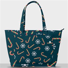 Christmas Seamless Pattern With Candies Snowflakes Back Pocket Shoulder Bag  by Ket1n9