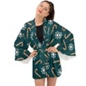 Christmas Seamless Pattern With Candies Snowflakes Long Sleeve Kimono View1