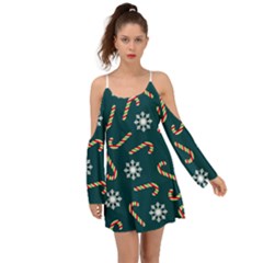 Christmas Seamless Pattern With Candies Snowflakes Boho Dress by Ket1n9