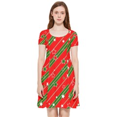 Christmas Paper Star Texture Inside Out Cap Sleeve Dress by Ket1n9