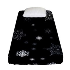 Christmas Snowflake Seamless Pattern With Tiled Falling Snow Fitted Sheet (single Size) by Ket1n9