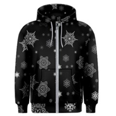 Christmas Snowflake Seamless Pattern With Tiled Falling Snow Men s Zipper Hoodie by Ket1n9