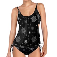 Christmas Snowflake Seamless Pattern With Tiled Falling Snow Tankini Set by Ket1n9