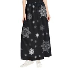 Christmas Snowflake Seamless Pattern With Tiled Falling Snow Maxi Chiffon Skirt by Ket1n9