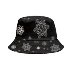 Christmas Snowflake Seamless Pattern With Tiled Falling Snow Inside Out Bucket Hat by Ket1n9