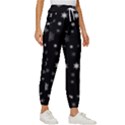 Christmas Snowflake Seamless Pattern With Tiled Falling Snow Women s Cropped Drawstring Pants View3