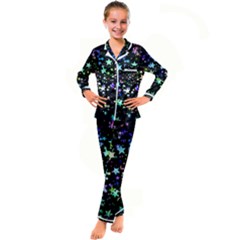 Christmas Star Gloss Lights Light Kids  Satin Long Sleeve Pajamas Set by Ket1n9