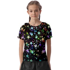 Christmas Star Gloss Lights Light Kids  Frill Chiffon Blouse by Ket1n9