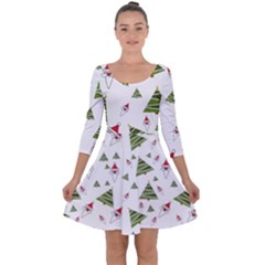 Christmas-santa-claus-decoration Quarter Sleeve Skater Dress by Ket1n9