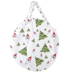 Christmas-santa-claus-decoration Giant Round Zipper Tote by Ket1n9