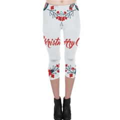 Merry-christmas-christmas-greeting Capri Leggings  by Ket1n9