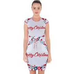 Merry-christmas-christmas-greeting Capsleeve Drawstring Dress  by Ket1n9