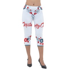 Merry-christmas-christmas-greeting Lightweight Velour Capri Leggings  by Ket1n9