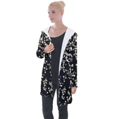 Christmas-bokeh-lights-background Longline Hooded Cardigan by Ket1n9