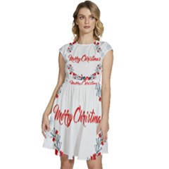 Merry-christmas-christmas-greeting Cap Sleeve High Waist Dress by Ket1n9