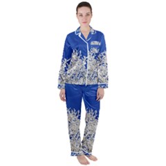 Crown-aesthetic-branches-hoarfrost- Women s Long Sleeve Satin Pajamas Set	 by Ket1n9