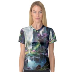 Fantastic World Fantasy Painting V-neck Sport Mesh T-shirt