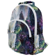 Fantastic World Fantasy Painting Rounded Multi Pocket Backpack by Ket1n9