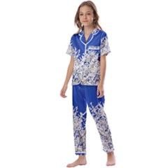 Crown-aesthetic-branches-hoarfrost- Kids  Satin Short Sleeve Pajamas Set by Ket1n9