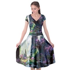 Fantastic World Fantasy Painting Cap Sleeve Wrap Front Dress by Ket1n9