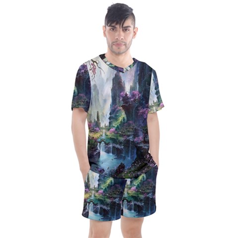 Fantastic World Fantasy Painting Men s Mesh T-shirt And Shorts Set by Ket1n9