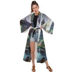 Fantastic World Fantasy Painting Maxi Kimono by Ket1n9