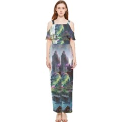 Fantastic World Fantasy Painting Draped Sleeveless Chiffon Jumpsuit by Ket1n9