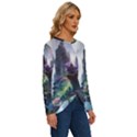 Fantastic World Fantasy Painting Long Sleeve Crew Neck Pullover Top View3