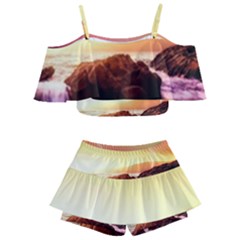 California-sea-ocean-pacific Kids  Off Shoulder Skirt Bikini by Ket1n9