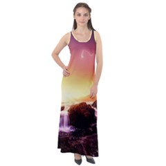 California-sea-ocean-pacific Sleeveless Velour Maxi Dress by Ket1n9