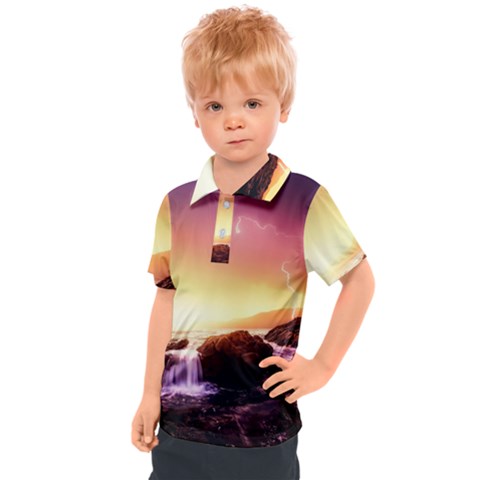 California-sea-ocean-pacific Kids  Polo T-shirt by Ket1n9