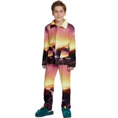 California-sea-ocean-pacific Kids  Long Sleeve Velvet Pajamas Set by Ket1n9