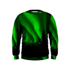 Aurora-borealis-northern-lights- Kids  Sweatshirt by Ket1n9