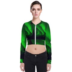 Aurora-borealis-northern-lights- Long Sleeve Zip Up Bomber Jacket by Ket1n9