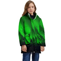 Aurora-borealis-northern-lights- Kids  Hooded Longline Puffer Jacket by Ket1n9