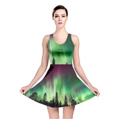 Aurora-borealis-northern-lights Reversible Skater Dress by Ket1n9