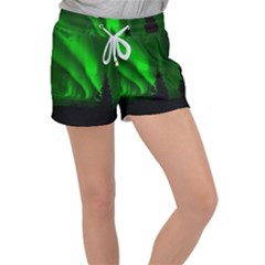 Aurora-borealis-northern-lights- Women s Velour Lounge Shorts by Ket1n9